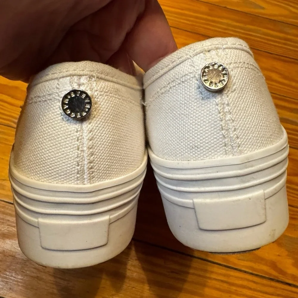 Steve Madden Mayra White Tie Platform Sneakers Size 7
